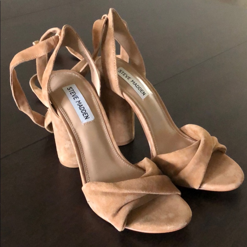 Steve Madden Clary Tan/Camel Suede Heels Size 8